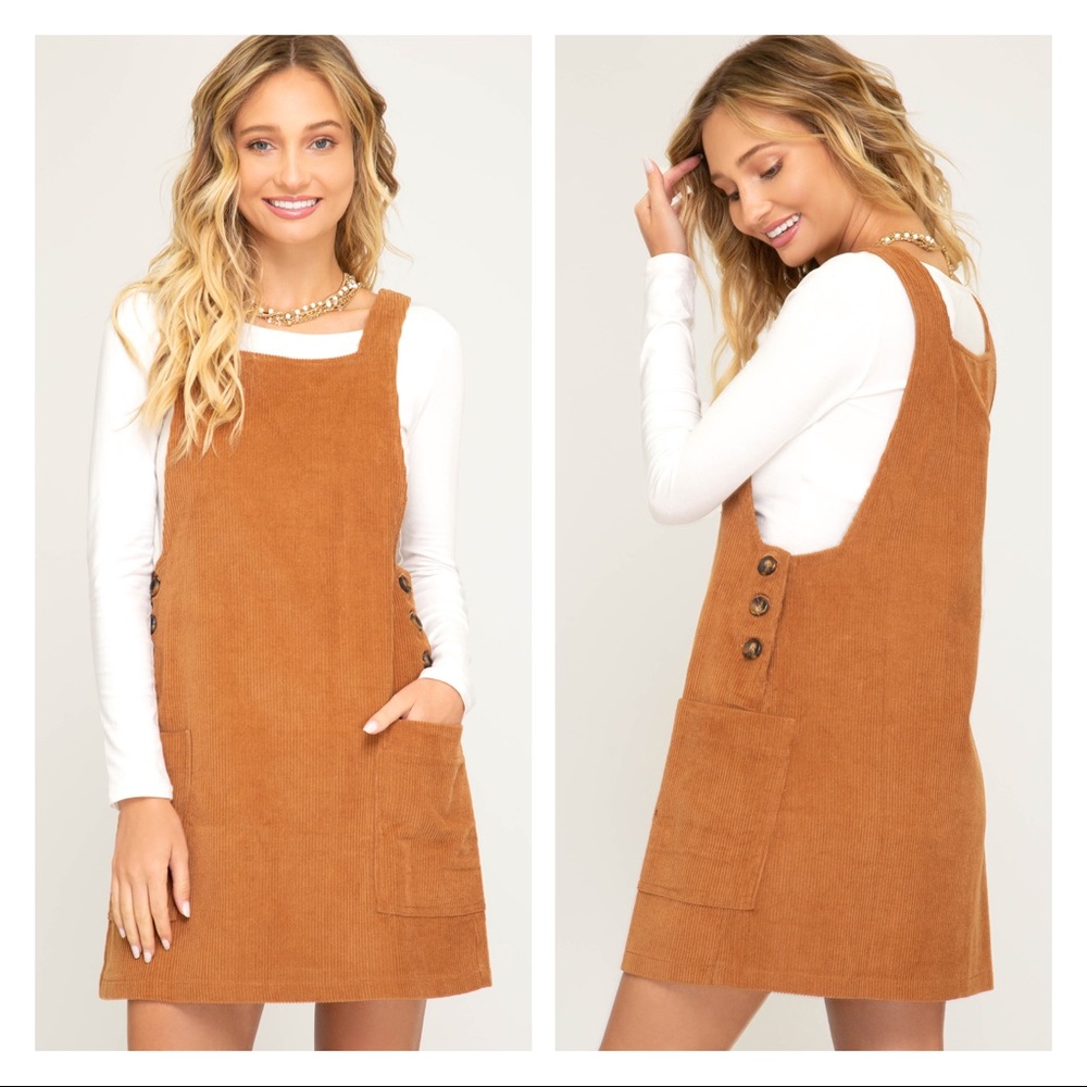 Velvet overall dress